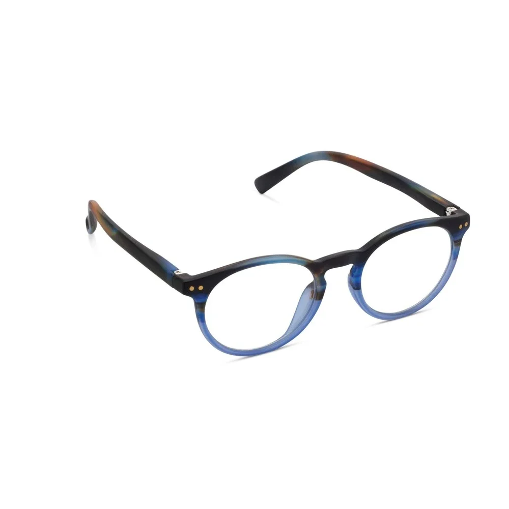 NEW Round Tortoise & Blue Peepers Blue Light Filtering Glasses +2.00